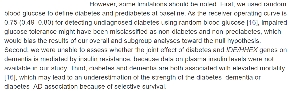 Limitations due to Methodology