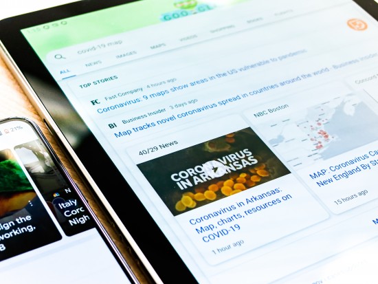 image of a google search for coronavirus