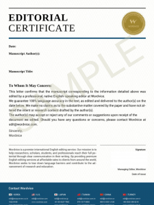 Editing Certificate Sample